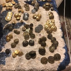 Old Military and Antique Brass Copper Buttons