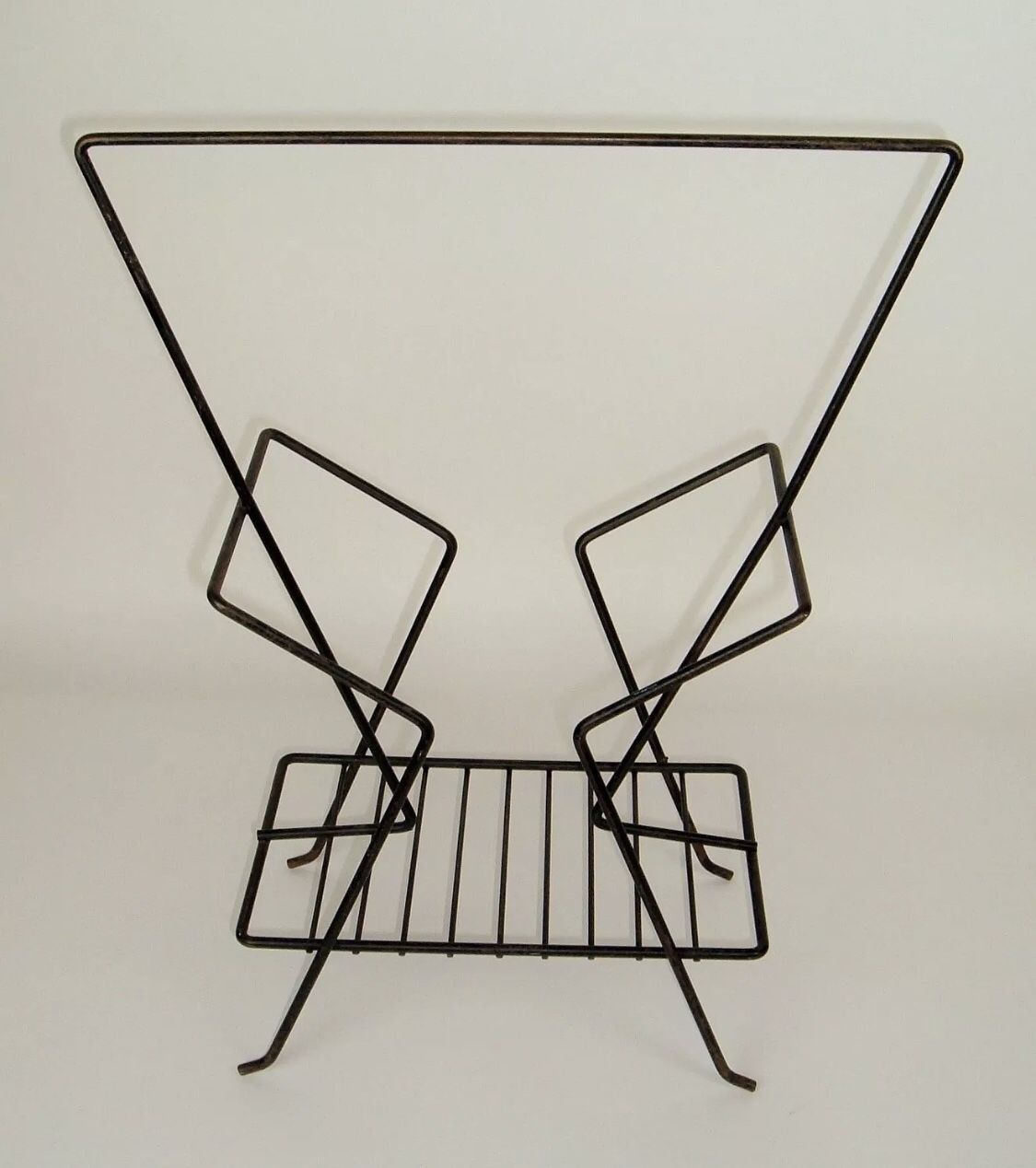 Mid Century Modern Magazine Rack Black Metal