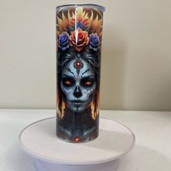 Skull And Roses 20 Ounce Tumblr, New, (item T204A)