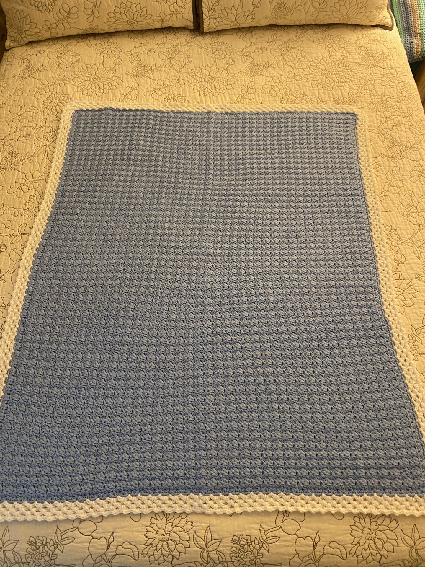 Newly Hand-Crocheted Baby Blanket