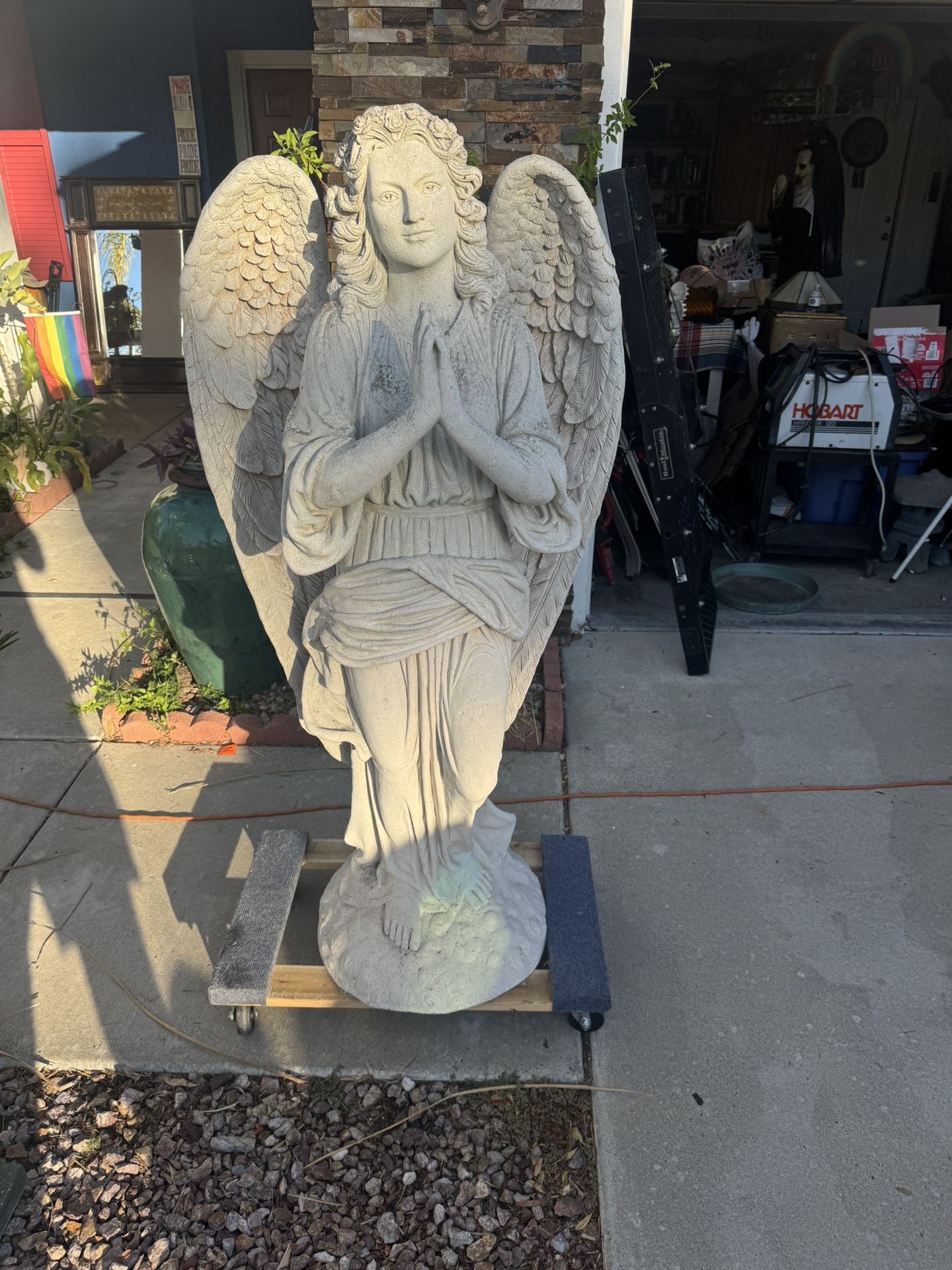 5ft 80lb Concrete Hallow Angel Statue