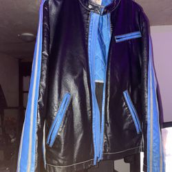 Wilson Leather Jacket (Blue/Black)