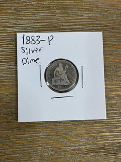Dime Silver Seated Liberty 1883 P Coin Weak Liberty
