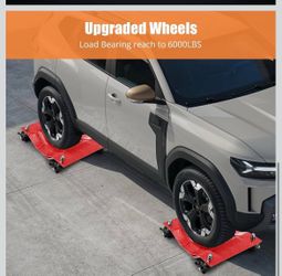 Car Wheel Dolly, 4000LBS Load Bearing Car Dolly Set of 4, Heavy-Duty Vehicle Dolly for Moving Cars, Trucks, Trailers, Boats, Red