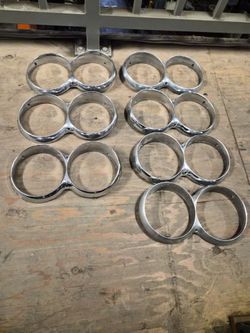 1964 Ford Thunderbird Front Chrome Headlamp Headlight Door Bezels
