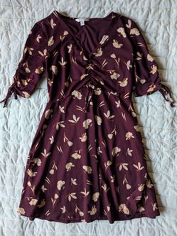 Burgundy Floral Dress