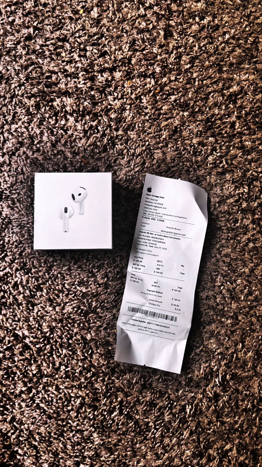 AirPods 4 W Receipt