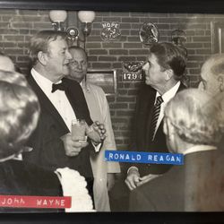Ronald Reagan & John Wayne Framed Picture Sirlin Studios Sacramento