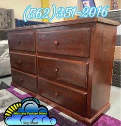 Brown six drawer dresser pinewood cafe chest mueble