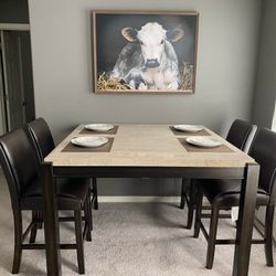 Elegant Marble Top Dining Table with 4 Chairs – Excellent Condition
