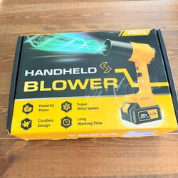 YOOVL Cordless Leaf Blower LB-8181, 2 Batteries, 6 Speed Modes, Yellow