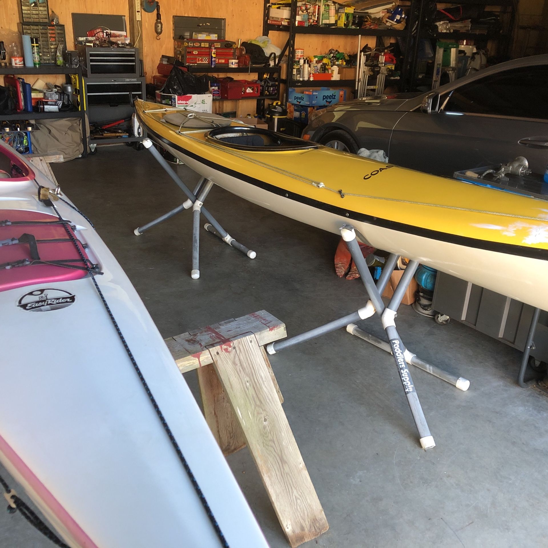 Kayaks, Carbon Fiber 15 Ft, 17 Fr Easy Rider .  Paddles,seats, Racks, Misc Equipment   