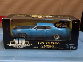 1971 Torino Cobra 1:18 Blue American Muscle Die Cast Metal