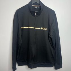 Hugo Boss Tracksuit Jacket Mens XXL Black Gold