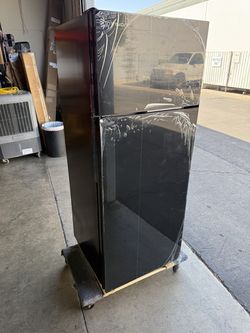 InVision 180-2742 7.7 Cu Ft 12V RV Refrigerator Freezer Black Glass Left Hinge