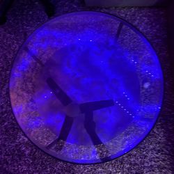 Modern Round Glass Coffee Table – 30” Diameter – Black Frame