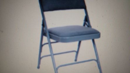 Advantage Series 4pk Triple Braced and Double Hinged Fabric Upholstered Metal Folding Chair with 1" Padded Seat, Grey
