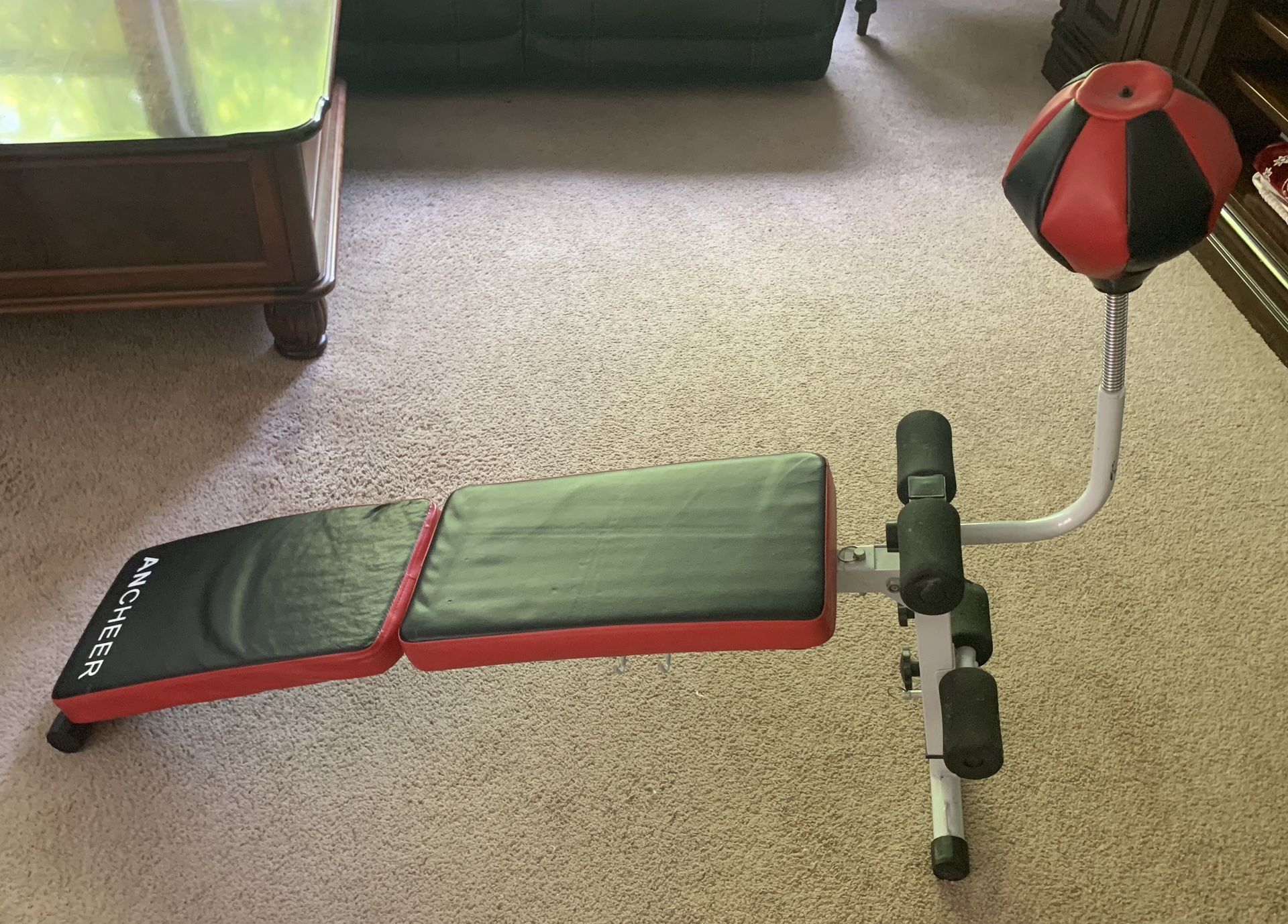 Foldable Adjustable Weight Bench With Boxing Training Maize Ball