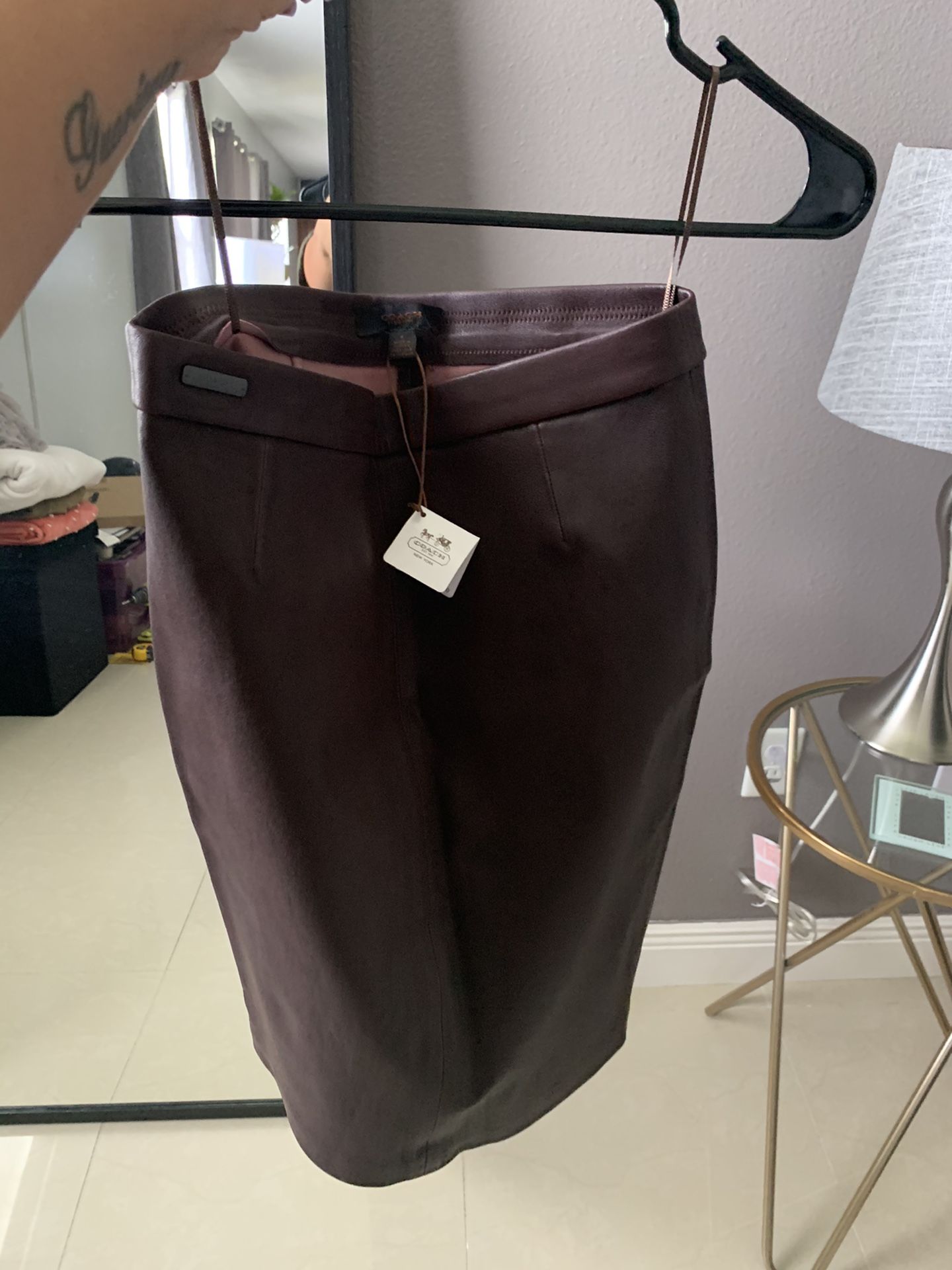 Coach leather skirt