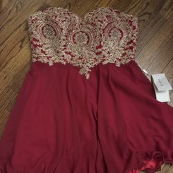 New!!! Babyonline Junior's Gold Lace Applique Short Dress