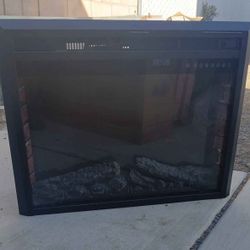 34 W X 26 H Electric Fireplace Insert Adjustable Flame Colors, Log Colors, Flame Speed and Brightness, Remote