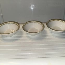 Three Vintage Syracuse China Syralite Dessert Bowls 