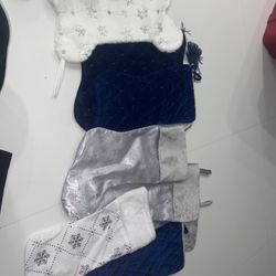Blue And Silver Christmas Stockings