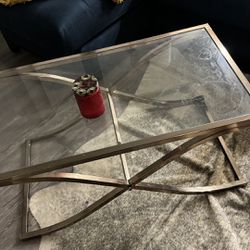 Gold Coffee Table End Table 