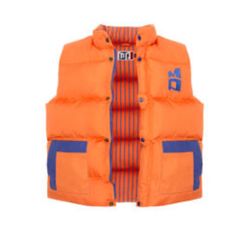 Orange Puffer coat jacket / vest 
