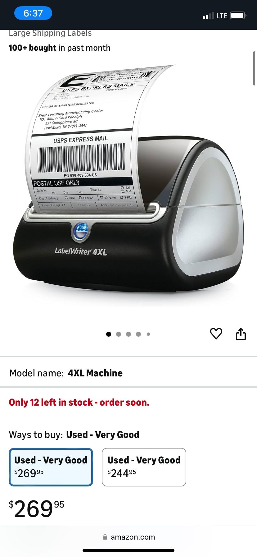 DYMO LabelWriter 4XL Shipping Label Printer