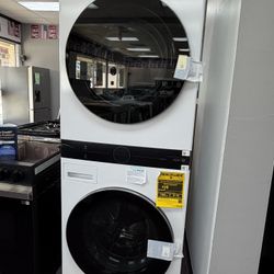 LG Single Unit Front Load Wash Tower with Center Control 4.5 cu. ft. Washer and 7.4 cu. ft. Electric Dryer WKEX200HWA
