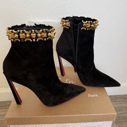 Christian Louboutin  Authentic Black Suede Ankle Boots