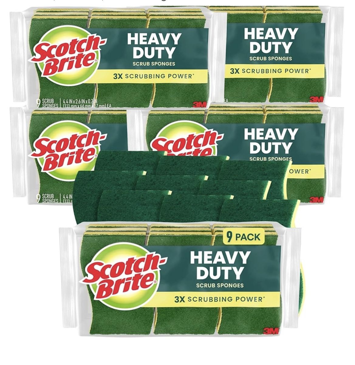 Brand new Scotch-Brite Heavy Duty Scrub Sponge, 45 Kitchen Sponges Designed for Tough Messes in The Kitchen That Last 3X Longer*, Best for Cast Iron S