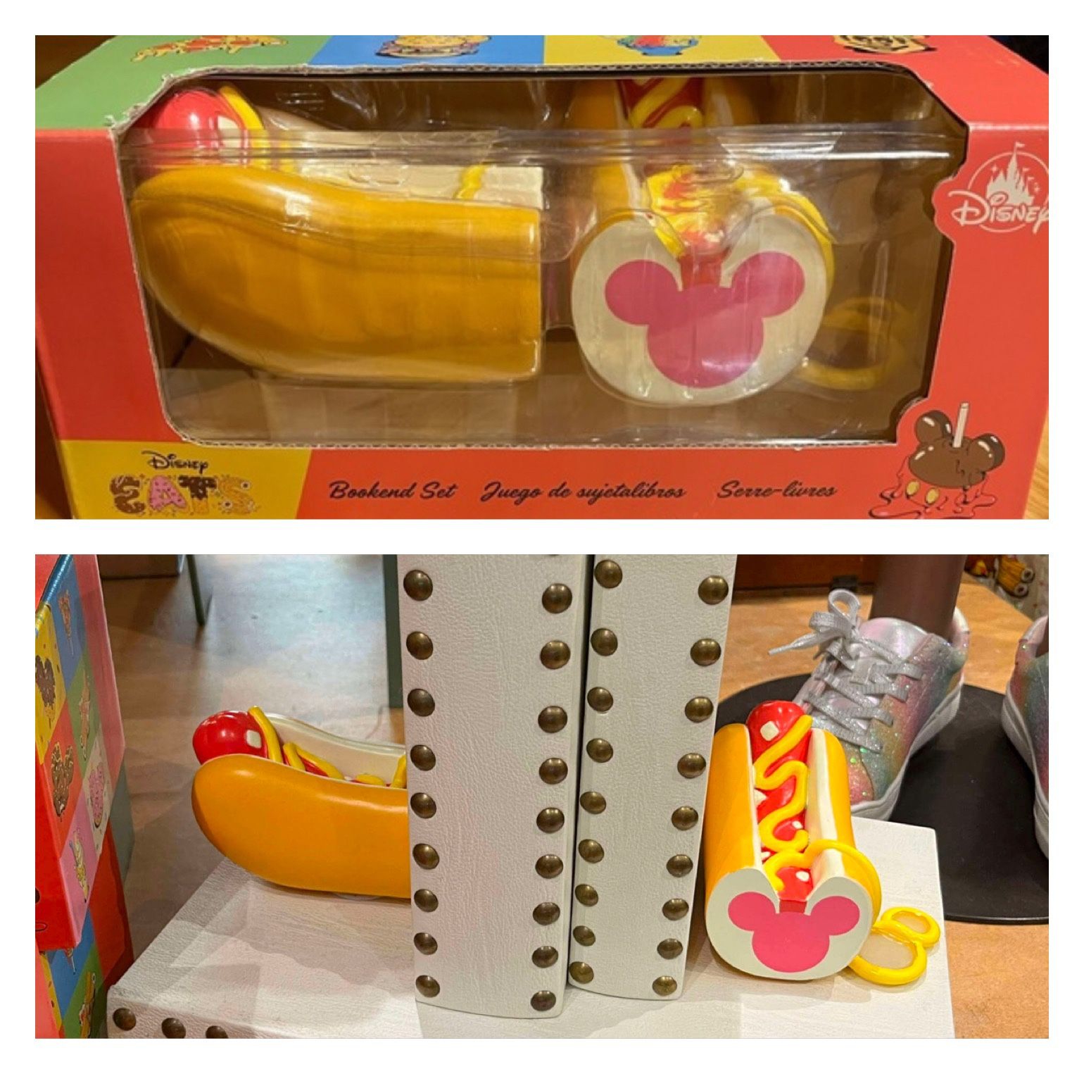 DISNEY PARKS Eats Snacks Collection Mickey Bookends (NIB)