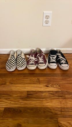 Lot of 3 Pairs Sneakers Vans and Converse