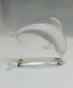 Lalique Crystal Dolphin Figurine Crystal Made In France