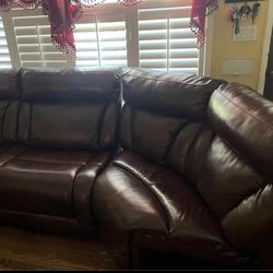 Sectional Leather Recliner Electric Sofá