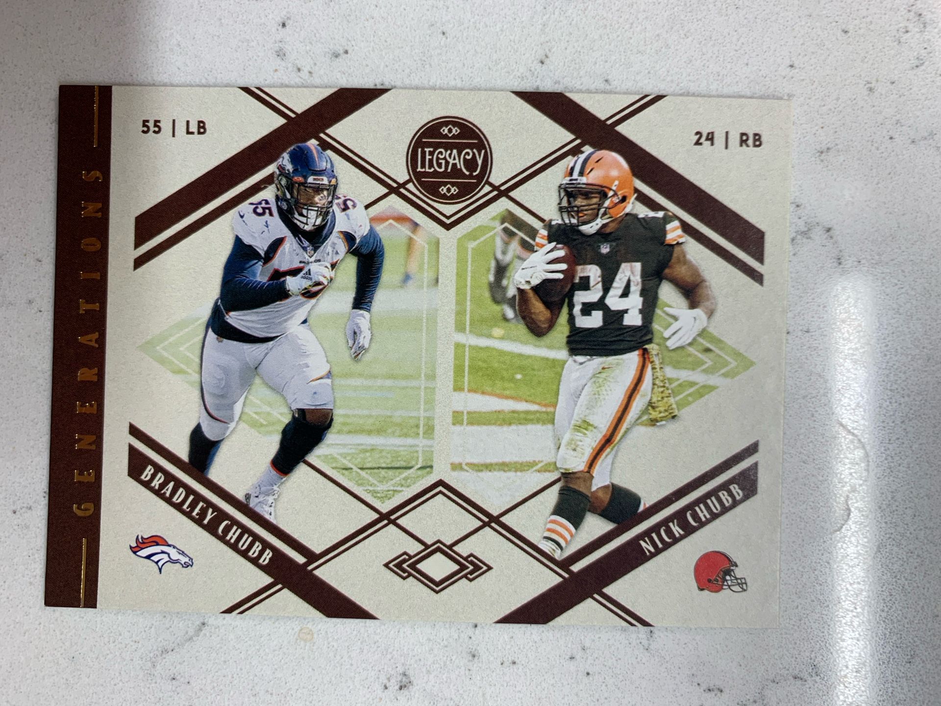 2021 Panini Legacy #G-9 Bradley Chubb / Nick Chubb Generations card