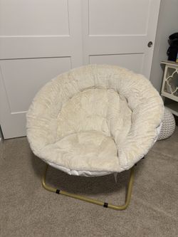 Urban Lifestyle Faux Fur Saucer Chair, Ivory