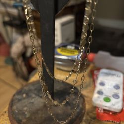 Three Different Link, Gold, Plated, And Chains