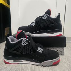 Air Jordan 4 Retro OG Bred Black/Cement Grey/Fire Red 308497-060 Size 9.5 $199 OBO