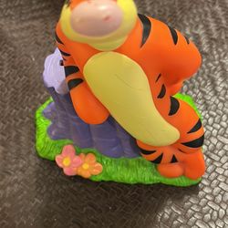 VINTAGE Disney Winnie The Pooh Tigger 8 1/4" Vinyl Hard Plastic Piggy Bank