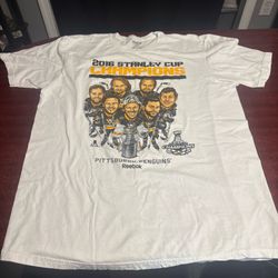 Pittsburgh Penguins 2016 Stanley Cup Champions Graphic Team Shirt Reebok Mens XL
