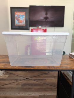 Plastic Storage Box With Lid-56 Quart