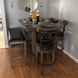 Dinner Room Table with 6 Chairs With Bench