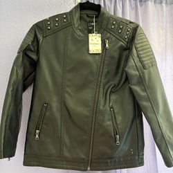 Black Kids Faux Leather Jacket 