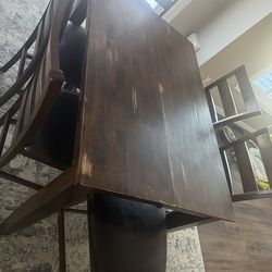 Solid Wood Table w/ 6 chairs