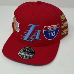 Mitchell & Ness Los Angeles Lakers California Patchwork Fitted Hat Size 7 3/4