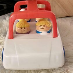 Vintage Little Tikes Toddle Tots White & Red T-top Family Car