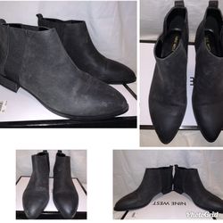 Nine West size 10 1/2 short leather boots. Booties. Originally $99